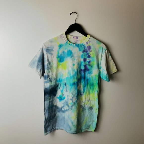 Hanes T Shirt Multicolor Medium M Festival Colors Tie Dye Tee Cotton Top Unisex - Picture 8 of 12